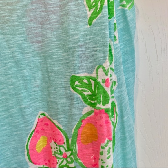 Lilly Pulitzer Pool Blue Pink Lemonade Carmel Floral Printed Cotton Tank Dress - Picture 5 of 12
